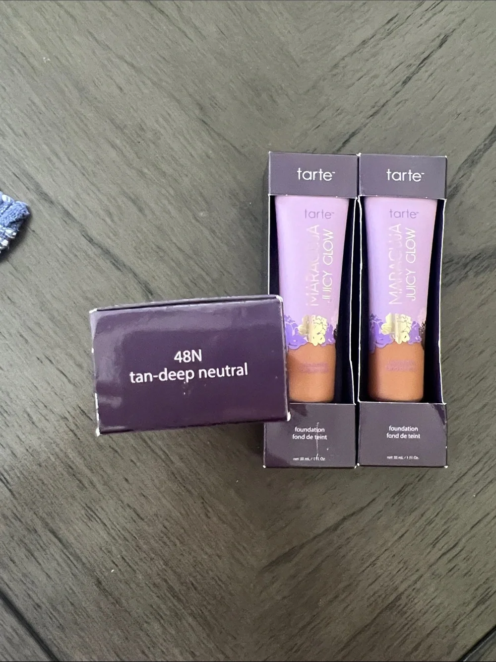 tarte Maracuja Juicy Glow Foundation - Purple & Gold Packaging shade 48N lotof3